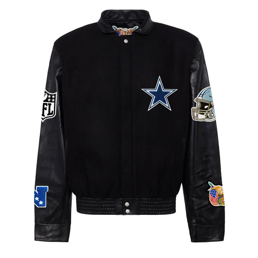 DALLAS COWBOYS WOOL & LEATHER VARSITY JACKET Black/Black hover image