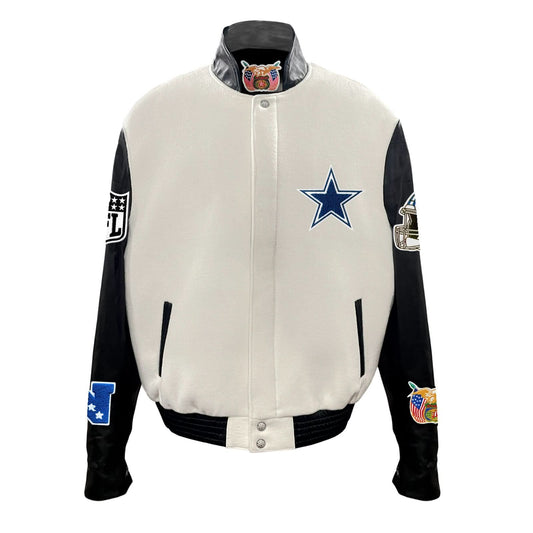 DALLAS COWBOYS WOOL & LEATHER VARSITY JACKET Off-White hover image