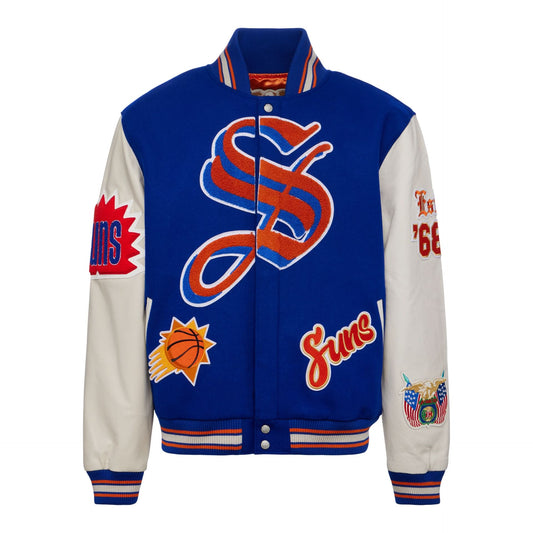 PHOENIX SUNS WOOL & LEATHER VARSITY JACKET