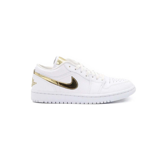 Women's Air Jordan 1 Low, White Metallic Gold