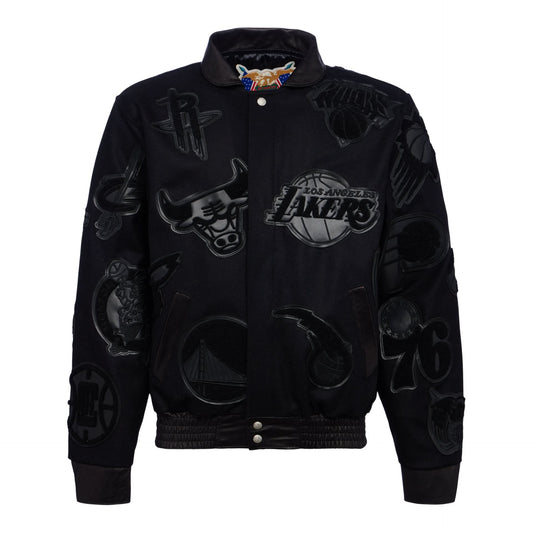 NBA COLLAGE WOOL & LEATHER JACKET Black/Black