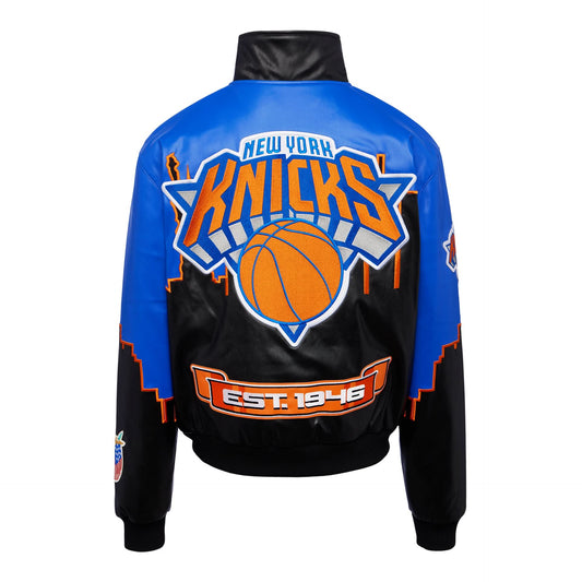 NEW YORK KNICKS SKYLINE VEGAN LEATHER JACKET hover image
