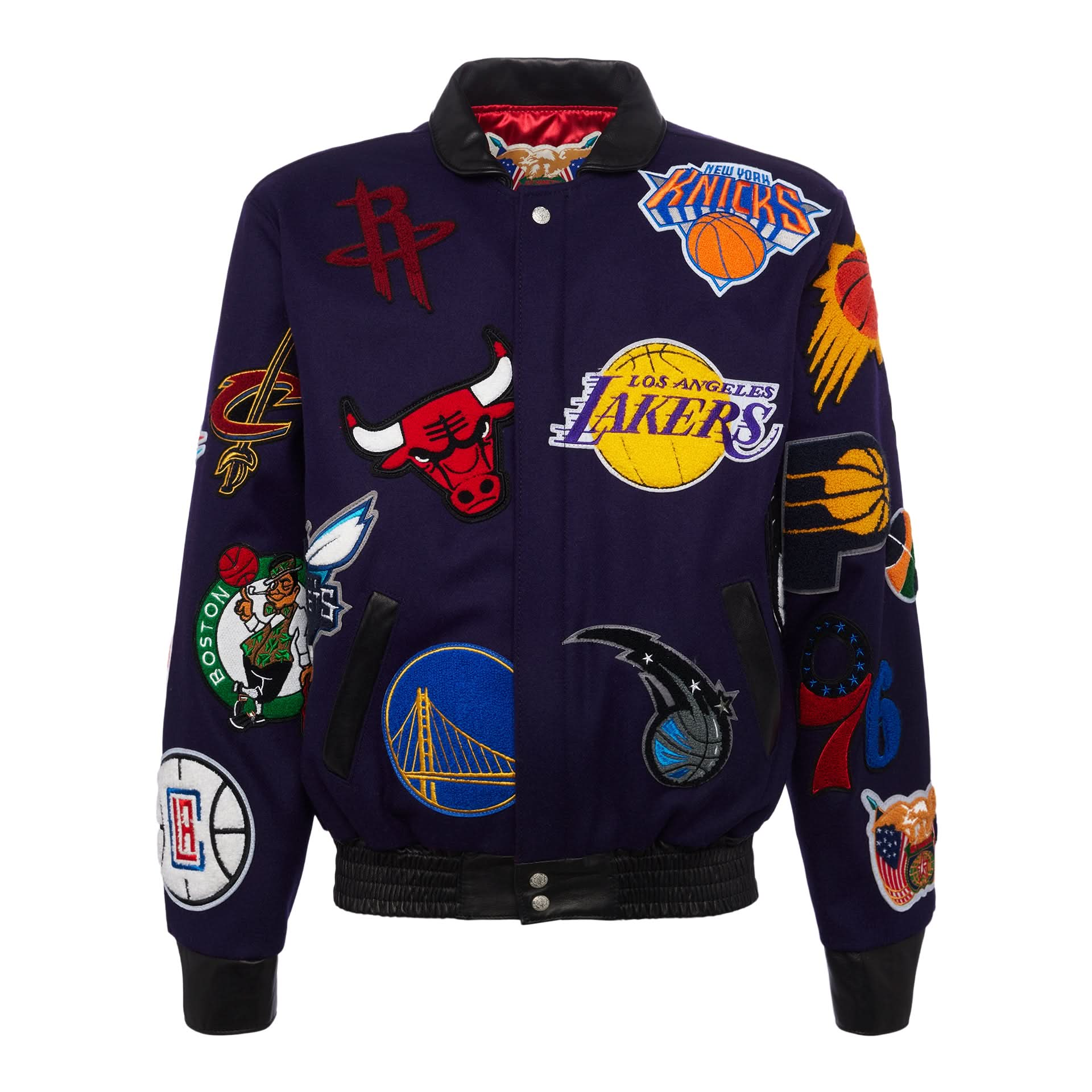 NBA COLLAGE WOOL LEATHER JACKET Purple Impossible Kicks