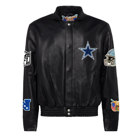 DALLAS COWBOYS FULL LEATHER JACKET Black hover image