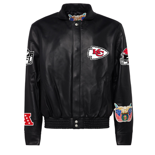 KANSAS CITY CHIEFS LEATHER JACKET Black hover image