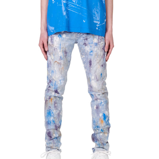 Purple-brand Paint Over Jacquard Monogram Jeans Mens Style : P001-lbpj222 hover image