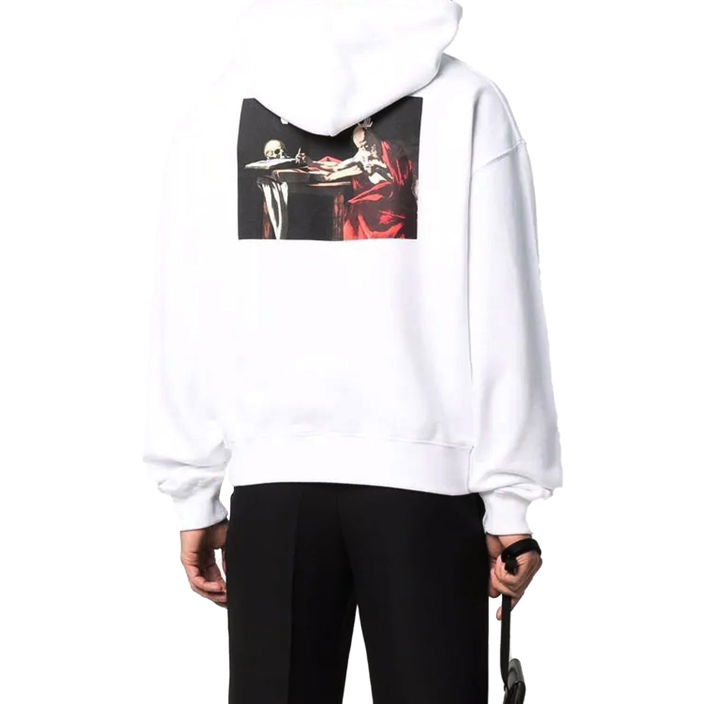 Off-white Caravag Paint Over Hoodie Mens Style : Ombb037c99fle00
