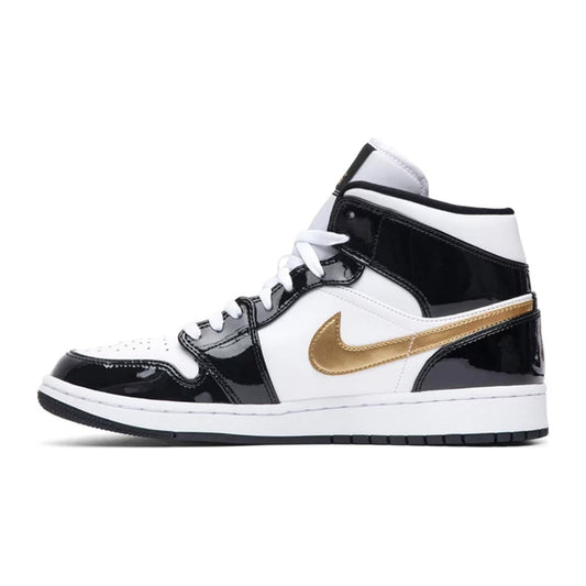 Air Jordan 1 Mid (PS), Patent Black Gold hover image