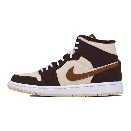 Women's Air Jordan 1 Mid, SE Cream Dark Chocolate hover image