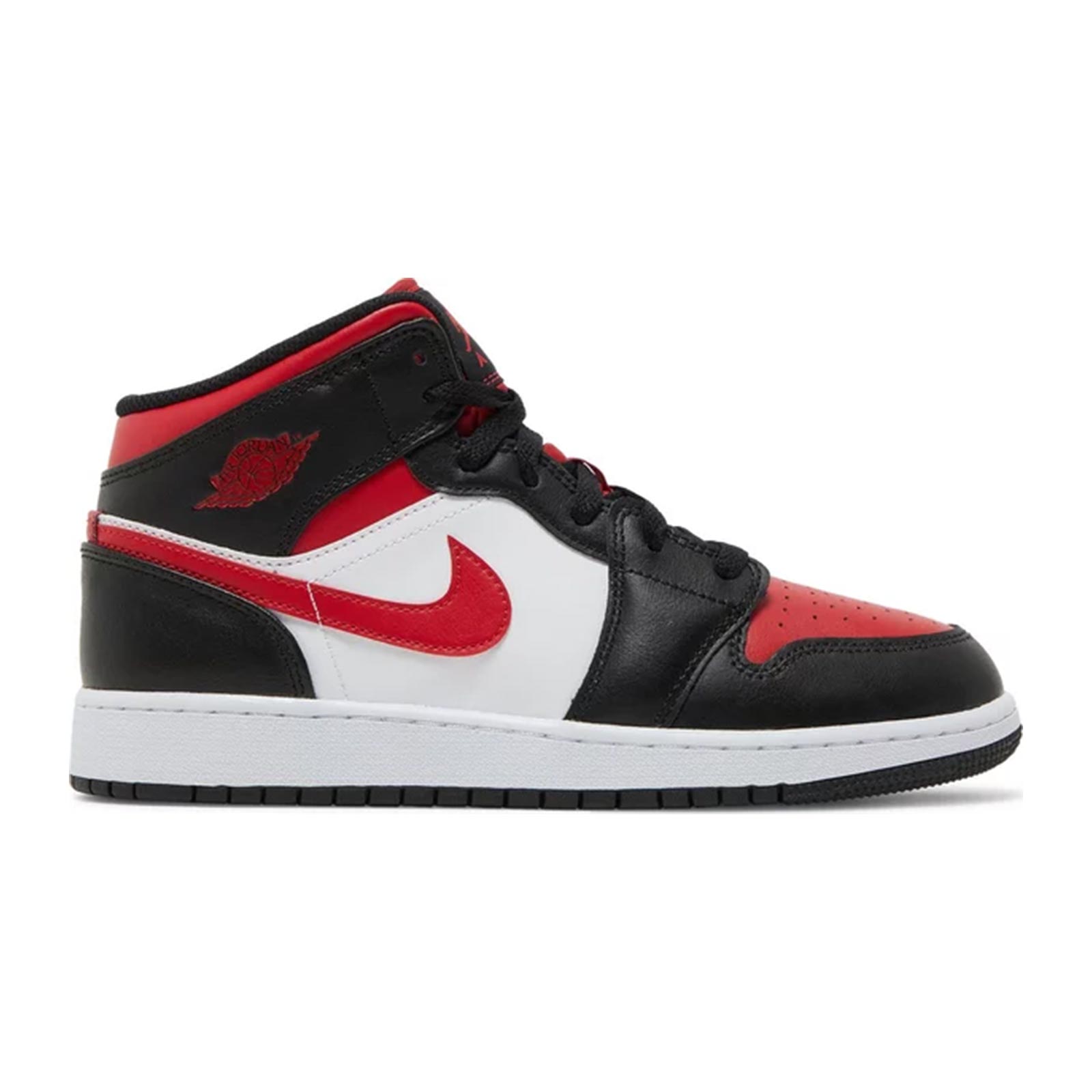 Jordan Air Jordan 1 Mid-help sold retro basketball shoes GS White Black Red