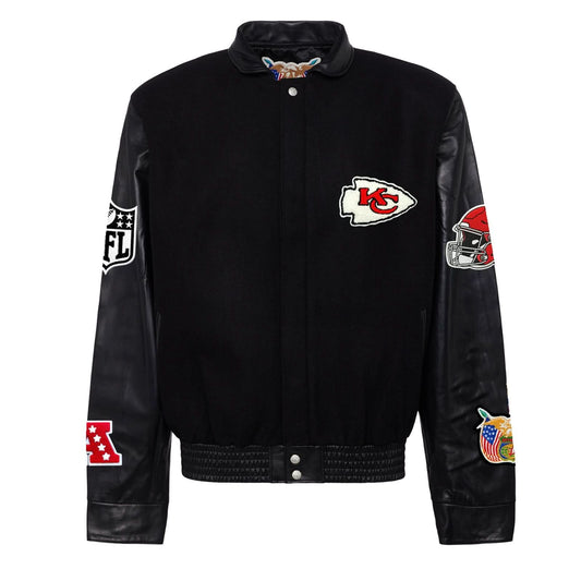 KANSAS CITY CHIEFS WOOL & LEATHER VARSITY JACKET Black/Black hover image