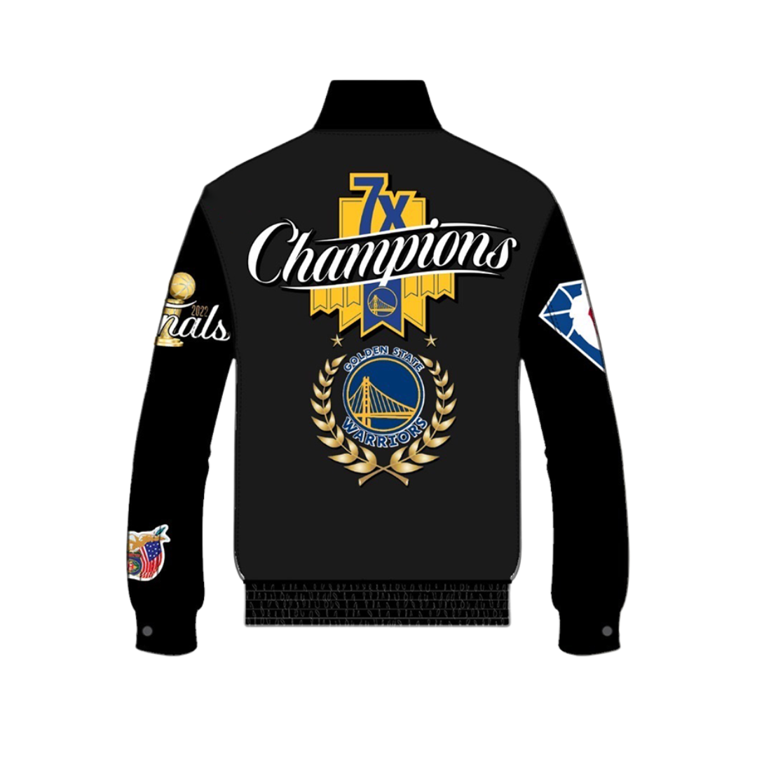 GOLDEN STATE WARRIORS 7TH CHAMPIONSHIP WOOL & LEATHER JACKET