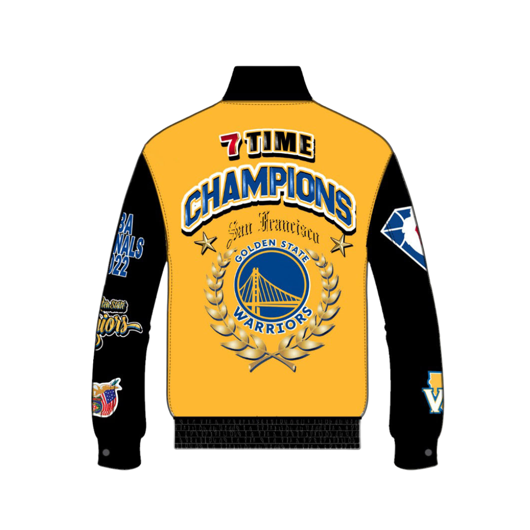 GOLDEN STATE WARRIORS 7TH CHAMPIONSHIP WOOL & LEATHER JACKET