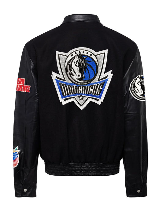 DALLAS MAVERICKS WOOL & LEATHER JACKET Black