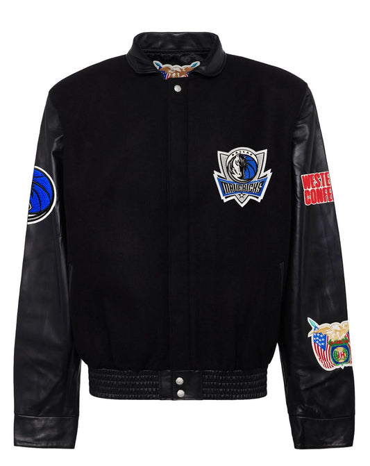DALLAS MAVERICKS WOOL & LEATHER JACKET Black hover image
