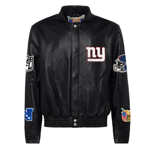 NEW YORK GIANTS FULL LEATHER JACKET Black hover image