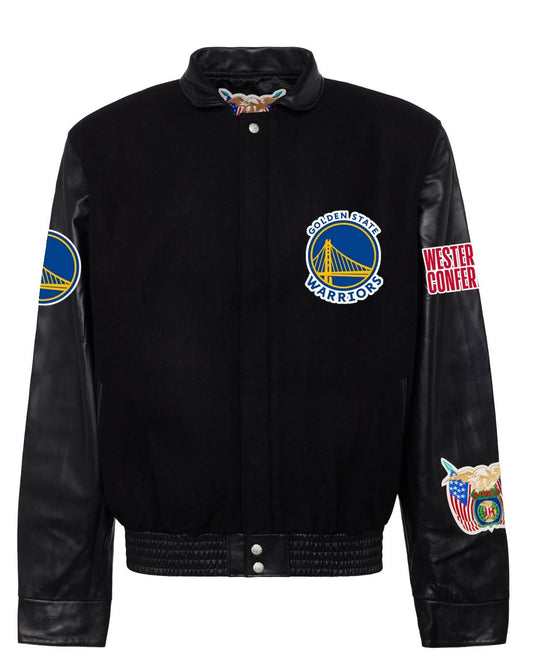 GOLDEN STATE WARRIORS WOOL & LEATHER JACKET Black hover image