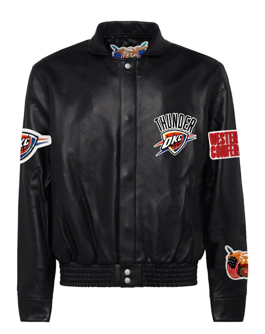 OKLAHOMA CITY THUNDER FULL LEATHER JACKET Black hover image