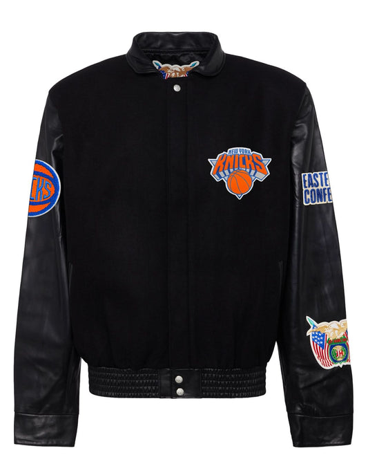 NEW YORK KNICKS WOOL & LEATHER JACKET Black hover image