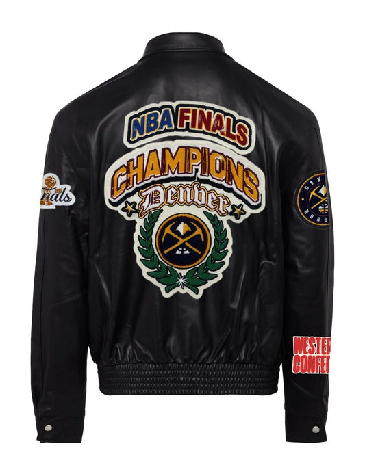 DENVER NUGGETS NBA CHAMPIONSHIP LEATHER JACKET hover image