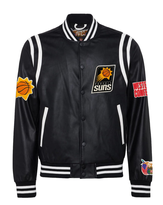 PHOENIX SUNS VEGAN LEATHER JACKET Black / White hover image