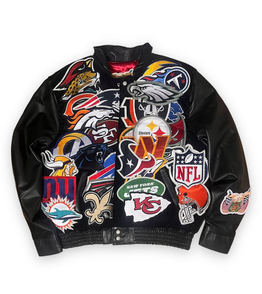 NFL MEGAPATCH WOOL & LEATHER JACKET Black hover image