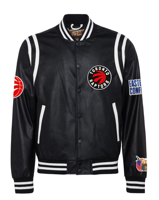 TORONTO RAPTORS VEGAN LEATHER JACKET Black / White hover image