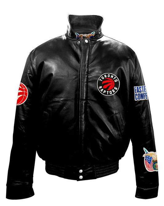 TORONTO RAPTORS FULL LEATHER PUFFER JACKET Black hover image