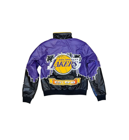 LA LAKERS SKYLINE VEGAN LEATHER JACKET hover image