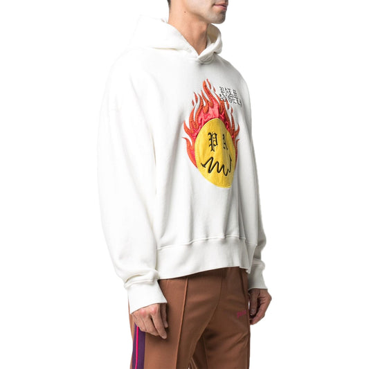 Palm Angels Burning Head Hoodie White hover image