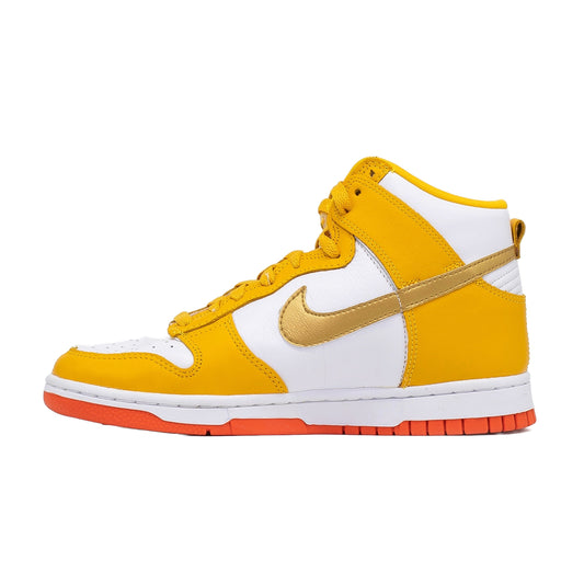 Women's Nike exclusive Dunk High, University Gold Orange hover image