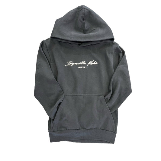 Impossible Kicks Embossed HD Hoodies, Solid Black