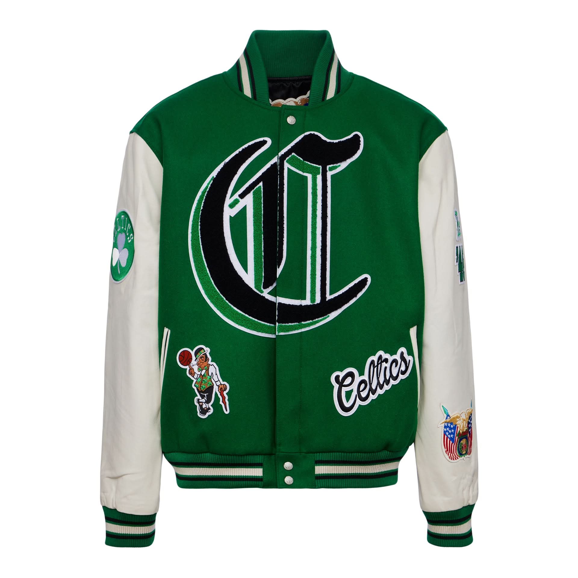 BOSTON CELTICS WOOL LEATHER VARSITY JACKET – Impossible Kicks