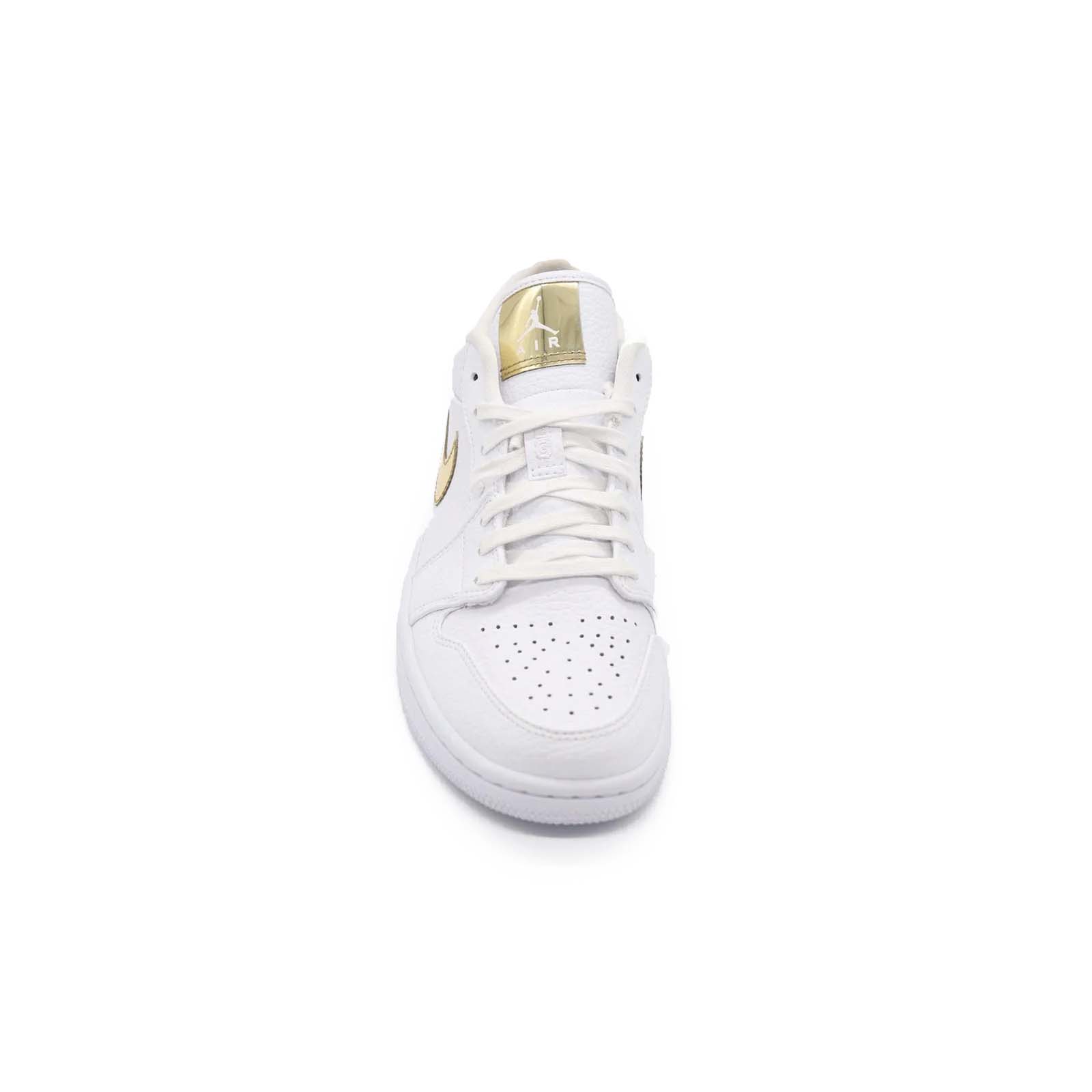 Women's Air Jordan 1 Low, White Metallic Gold