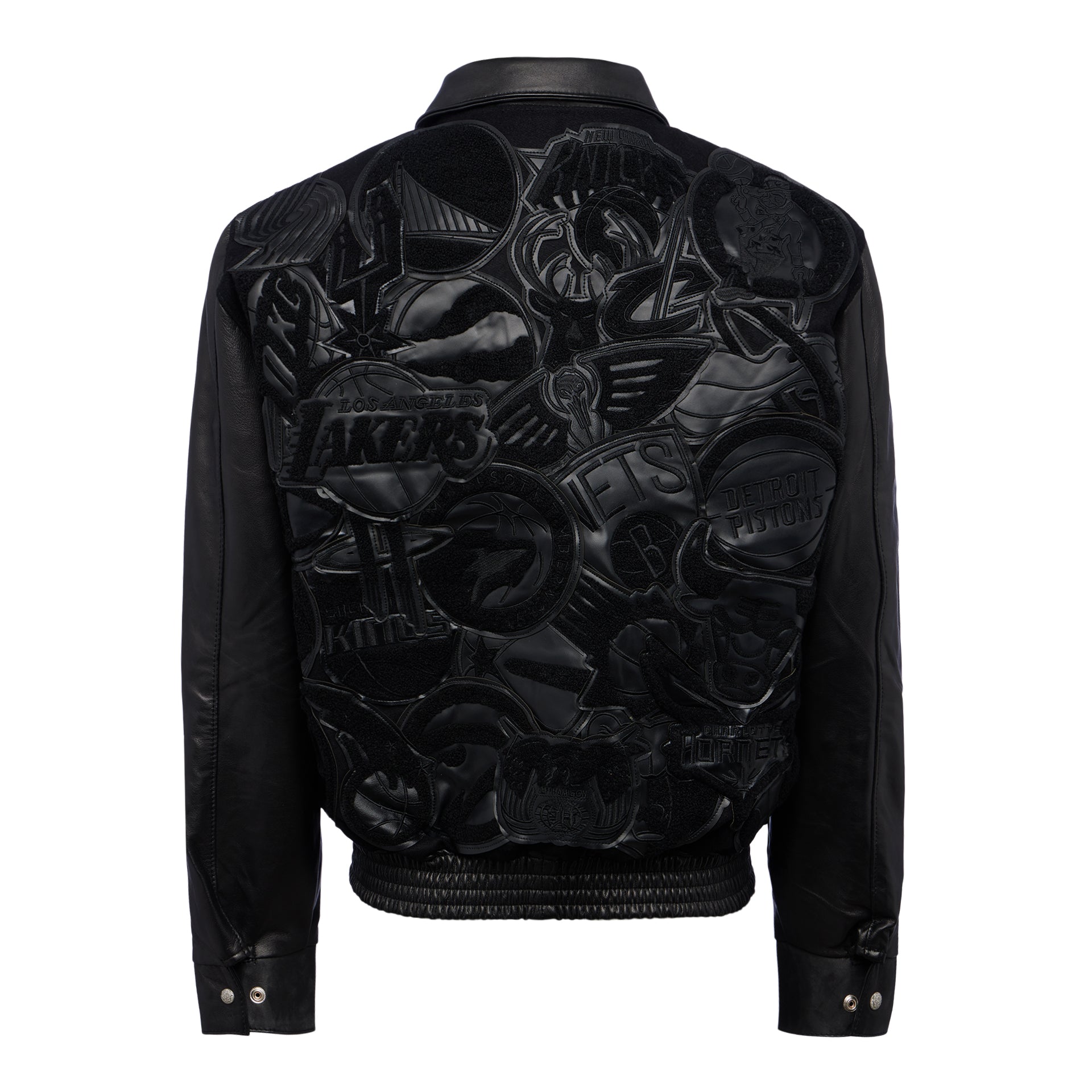 NBA MEGAPATCH WOOL & LEATHER JACKET Black on Black