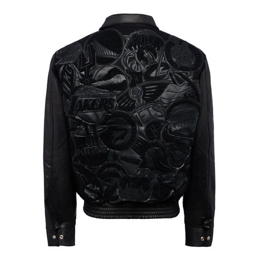 NBA MEGAPATCH WOOL & LEATHER JACKET Black on Black hover image