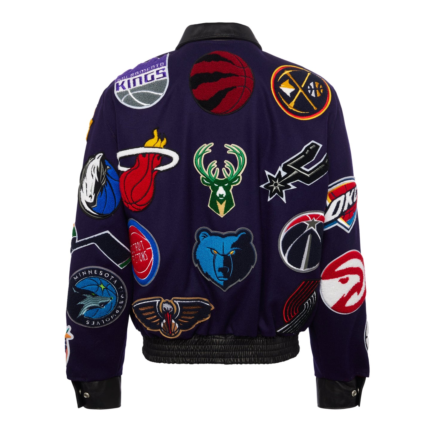 NBA COLLAGE WOOL & LEATHER JACKET Purple