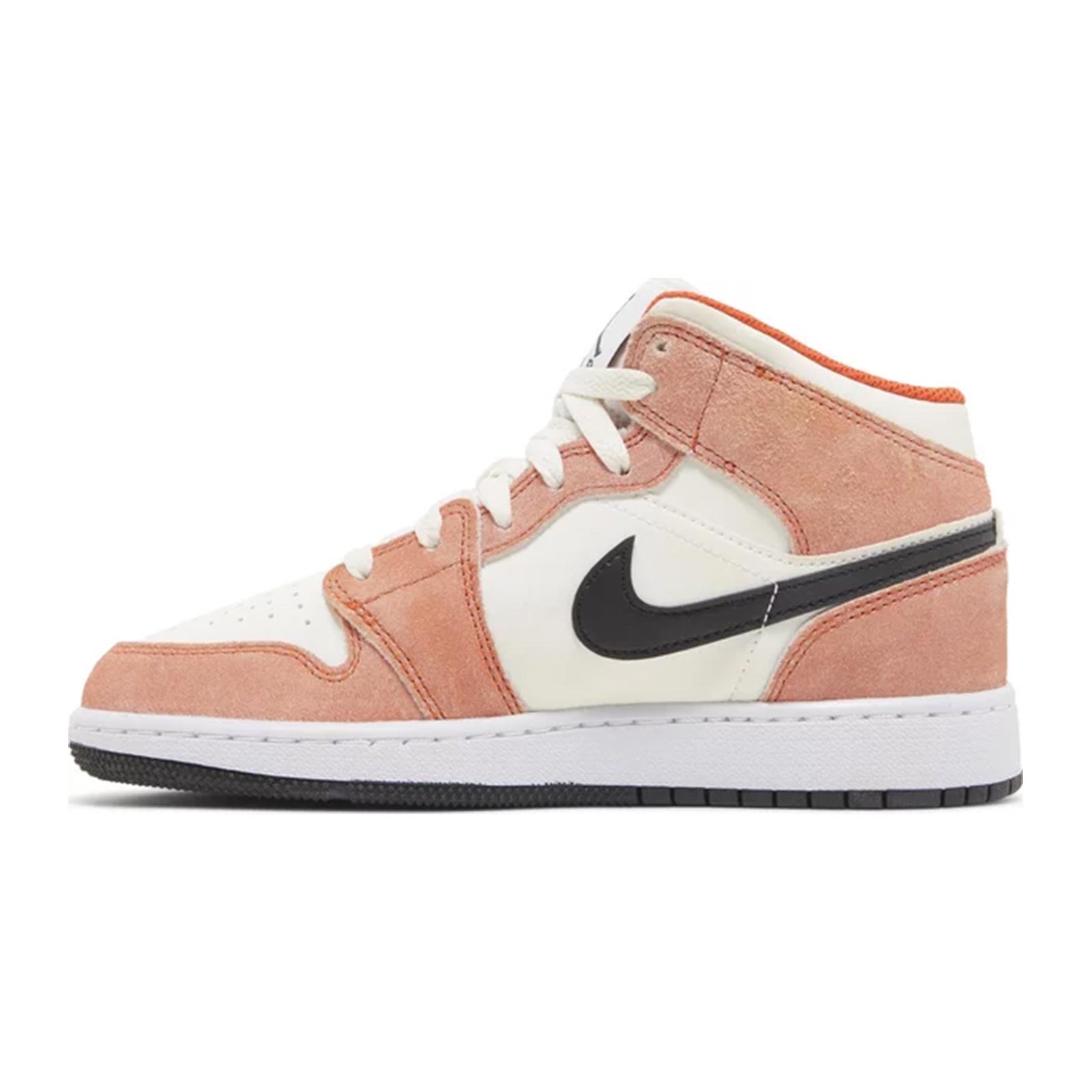 Air Jordan 1 Mid (GS), Orange Suede