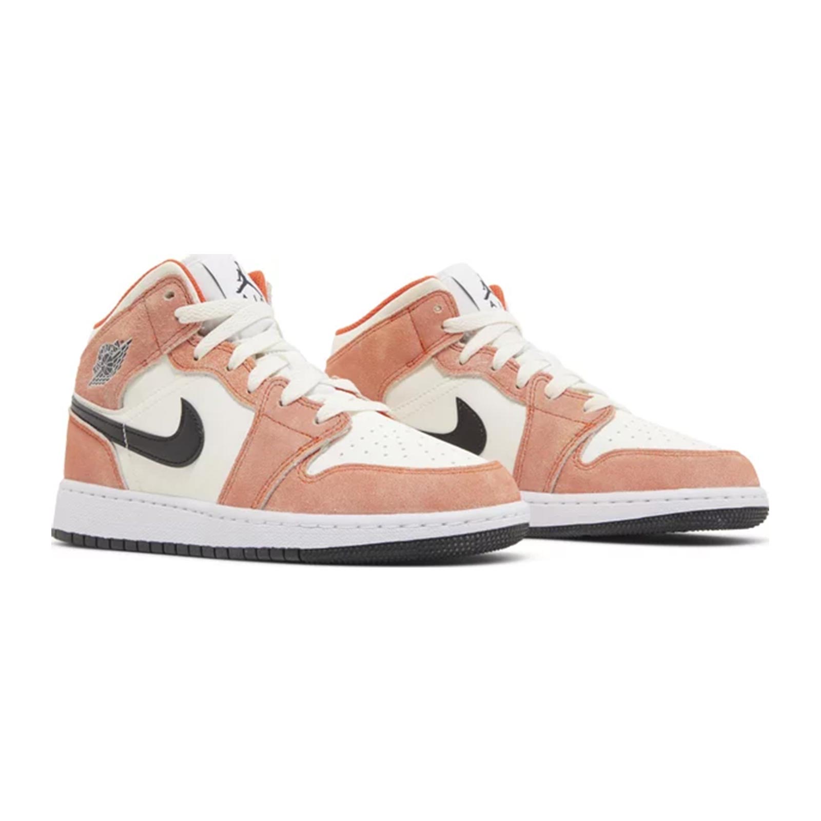 Air Jordan 1 Mid (GS), Orange Suede