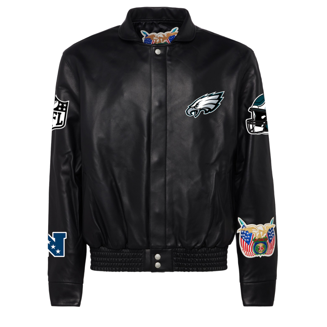 PHILADELPHIA EAGLES FULL LEATHER JACKET Black