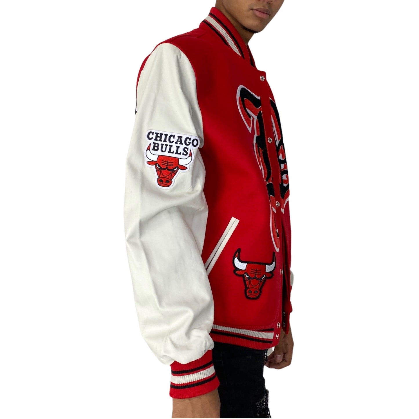 CHICAGO BULLS WOOL & LEATHER VARSITY JACKET