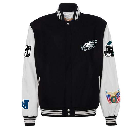 PHILADELPHIA EAGLES WOOL & LEATHER VARSITY JACKET Black/White hover image