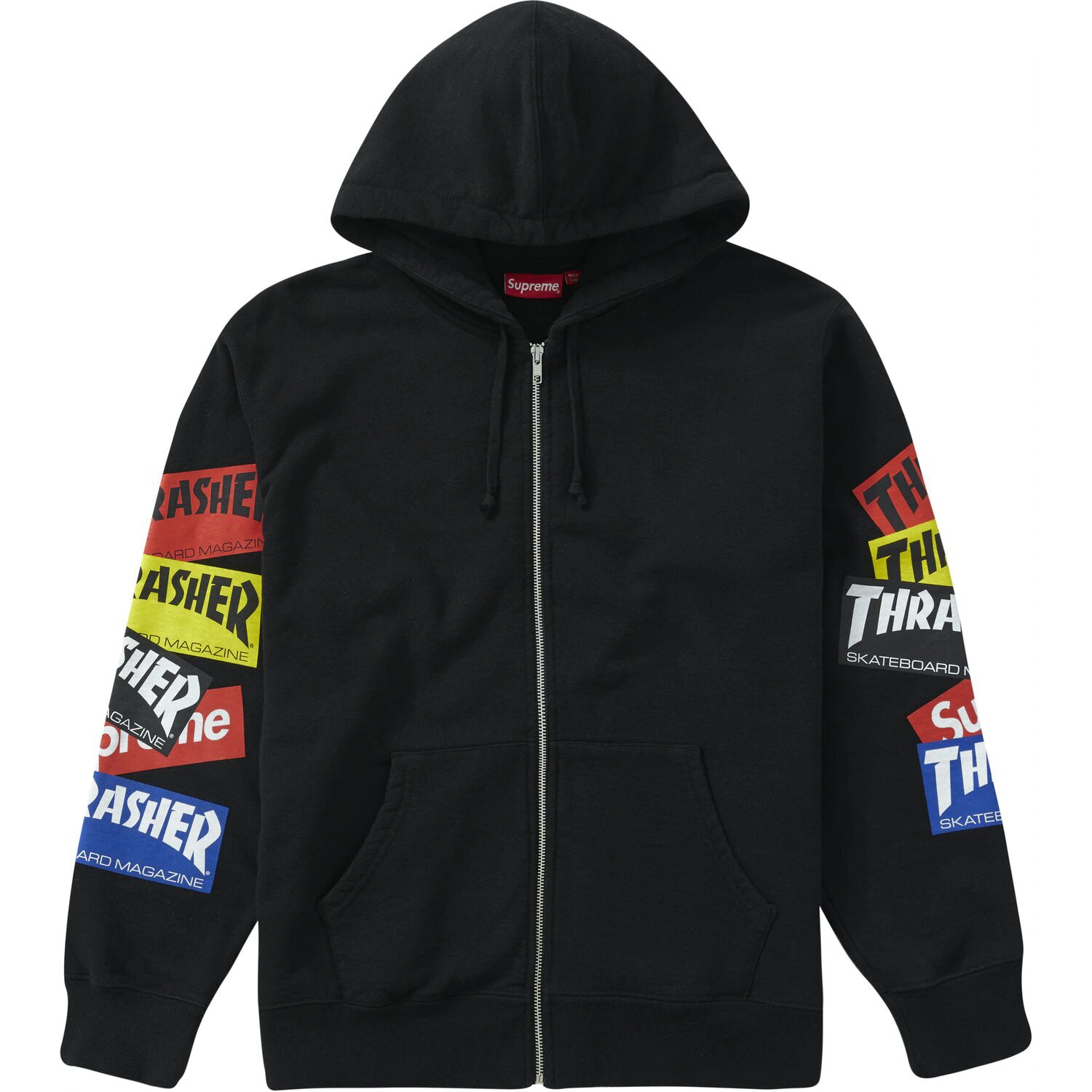 Supreme Thrasher Multi Logo Zip Up Hooded Sweatshirt Black