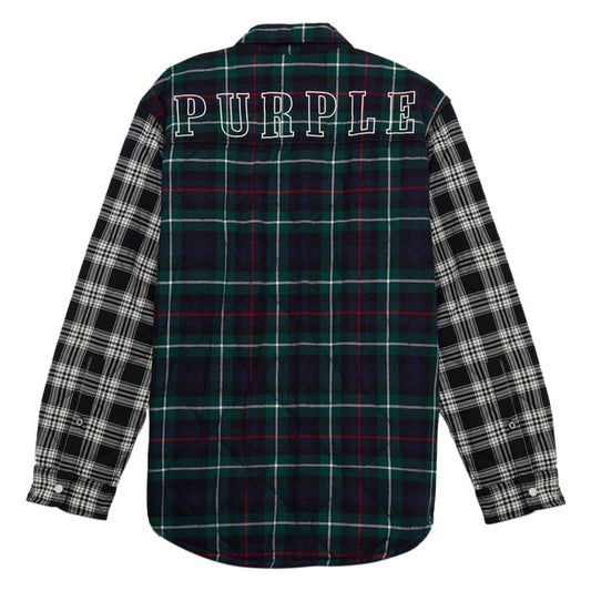 Purple-brand Quilted Plaid Shirt Mens Style : P313-qpgr122 hover image