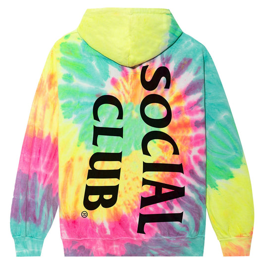 Anti Social Social Club Vertical Horizon Hoodie Rainbow Tie Dye hover image