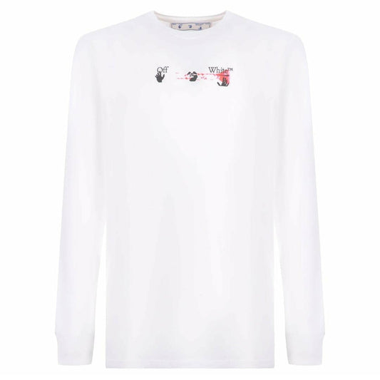 Off-white Acrylic Arrow L/s Tee Mens Style : OMAB001F21JER0050132