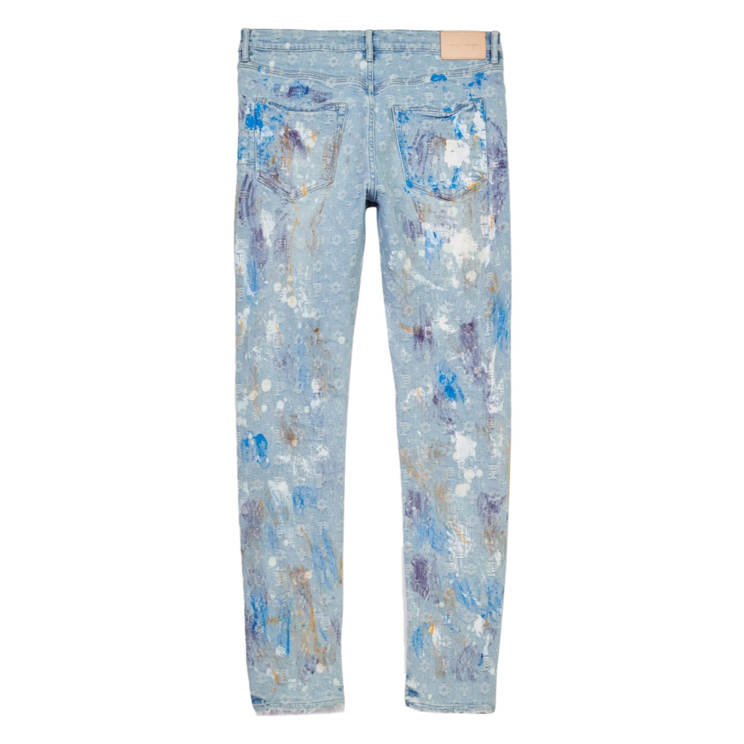 Purple-brand Paint Over Jacquard Monogram Jeans Mens Style : P001-lbpj222