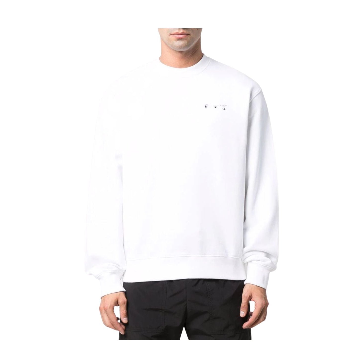 Off-white Caravag Paint Slim Crewneck Mens Style : Omba057c99fle00