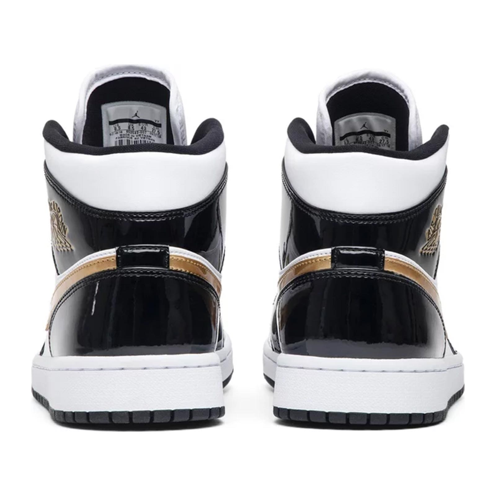 Air Jordan 1 Mid (GS), Patent SE Black Gold