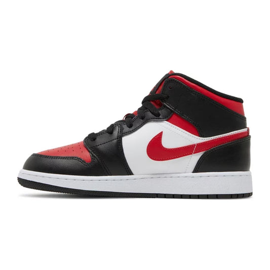 Air Jordan 1 Mid (GS), Black Fire Red hover image